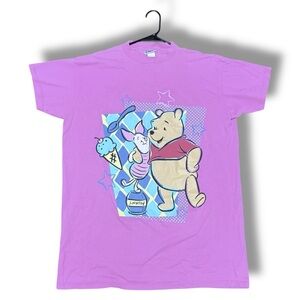 VTG 90s Winnie The Pooh Disney Sleep Shirt Nightshirt One Sz Piglet 100% Cotton